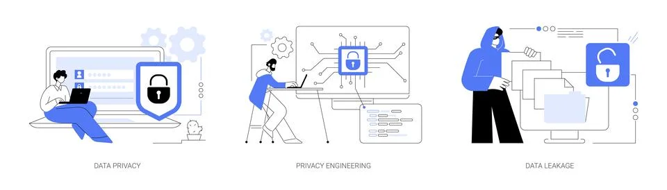 Personal data protection abstract concept vector illustrations. 스톡 일러스트