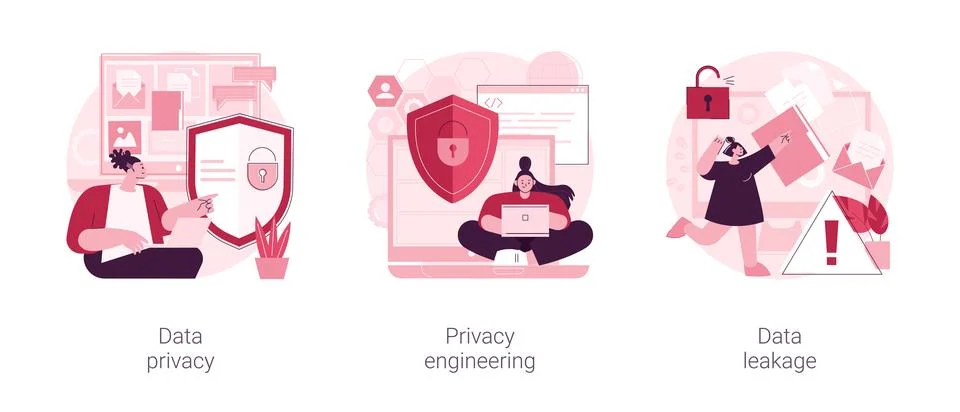 Personal data protection abstract concept vector illustrations. 库存插图