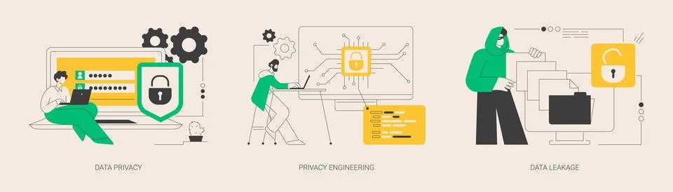 Personal data protection abstract concept vector illustrations. Illustrazione stock