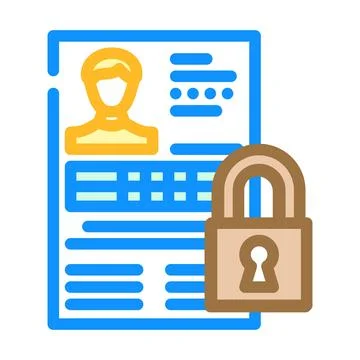 Personal data protection and secure document identity Illustrazione stock