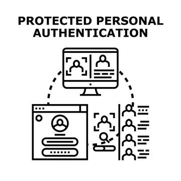 Personal data protection and secure authentication process Stock Illustration