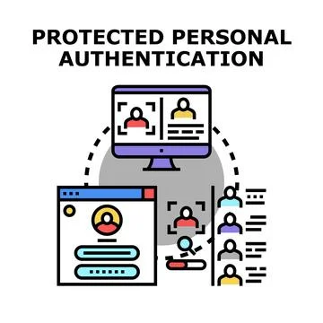 Personal data protection and secure authentication process Stock Illustration