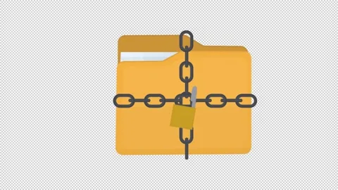 Personal data protection. Animation of a folder with files under lock and key Stock Footage 152501475