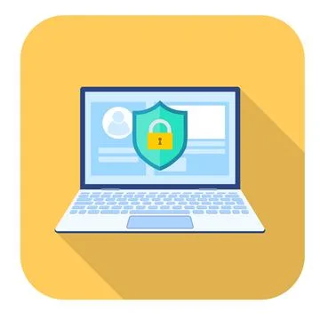 Personal data protection on computer, information protection icon Stock Illustration