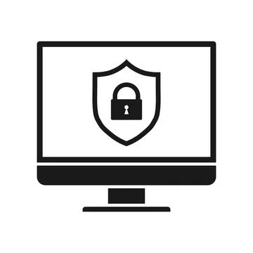 Personal data protection on computer, information protection icon Stockillustratie