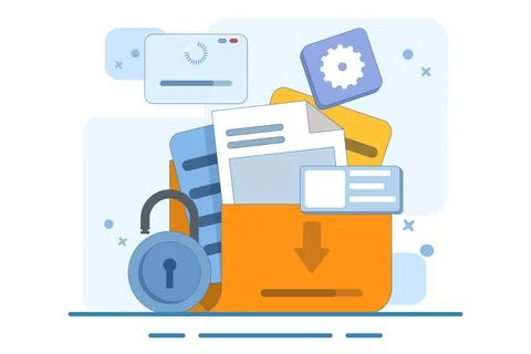 Personal data protection concept, Cyber ​​security. Stock Illustration