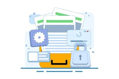 Personal data protection concept, Cyber ​​security. Stock-Illustration