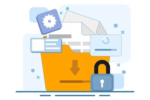 Personal data protection concept, Cyber ​​security. Stock Illustration
