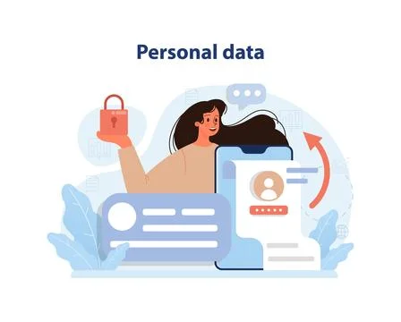Personal data protection concept. Flat vector illustration Stock Illustration