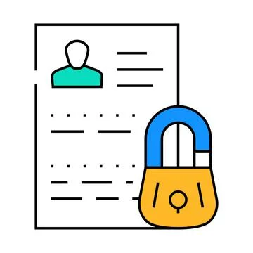 Personal data protection icon color illustration 库存插图