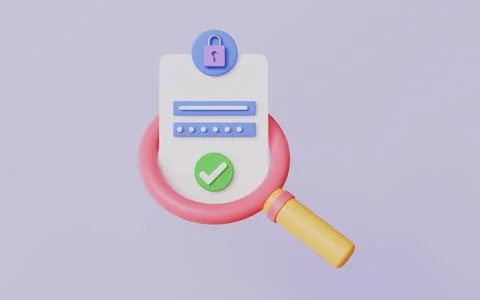 Personal data protection on the internet, Correct Password and magnifying Stock Illustration