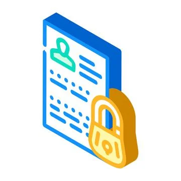 Personal data protection isometric icon vector illustration Stock Illustration