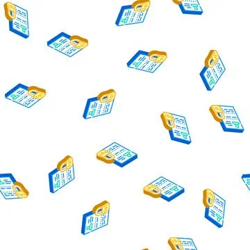 Personal data protection isometric icon seamless pattern Illustrazione stock