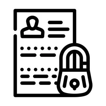 Personal data protection line icon vector illustration Stock Illustration