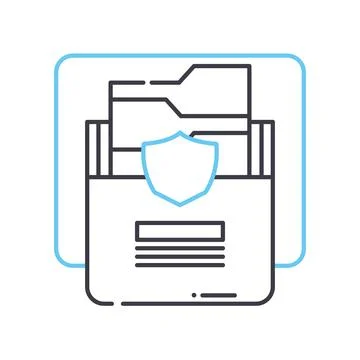 Personal data protection line icon, outline symbol, vector illustration, concept Illustrazione stock