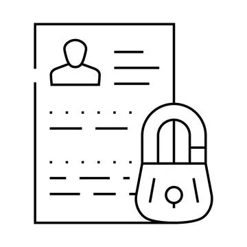 Personal data protection line icon vector illustration 스톡 일러스트
