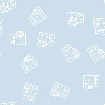 Personal data protection line vector seamless pattern Stock Illustration