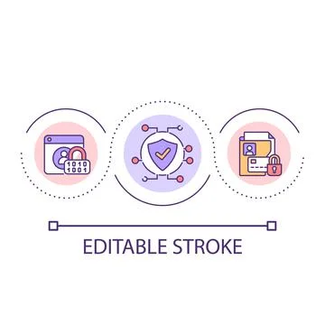 Personal data protection loop concept icon Ilustración de archivo