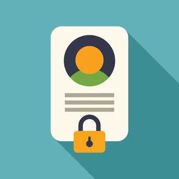 Personal data protection, padlock securing user profile information Illustrazione stock