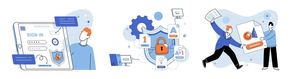 Personal data protection. Personal data protection is critical component digital Stockillustratie