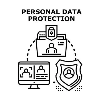 Personal data protection securing digital identity and privacy Stockillustratie