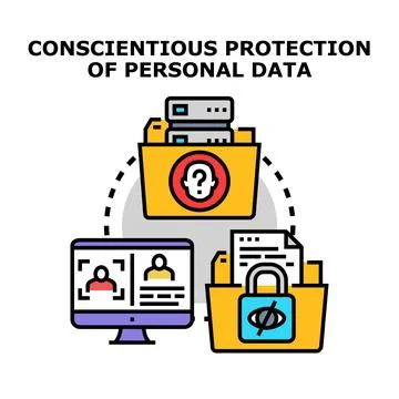 Personal data protection security and privacy concept Illustrazione stock