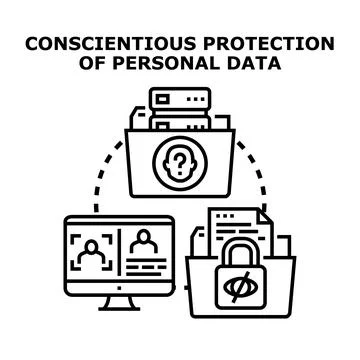 Personal data protection security and privacy concept Stock Illustration