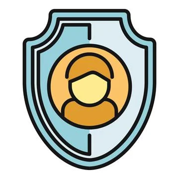 Personal data protection shield icon for account privacy Stock Illustration