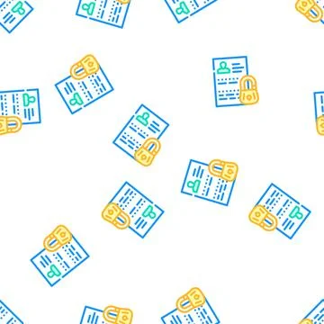 Personal data protection vector seamless pattern Stock Illustration