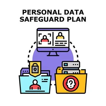 Personal data safeguard plan for digital privacy Stock Illustration