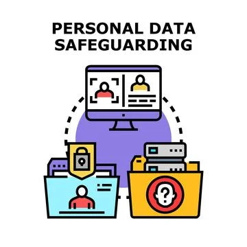 Personal data safeguarding for digital information security Stock Illustration
