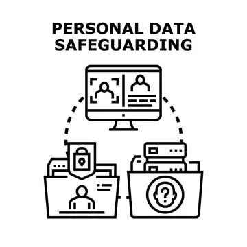 Personal data safeguarding for digital information security Stock Illustration