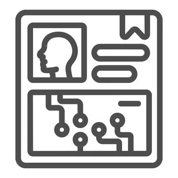 Personal data in screen line icon, web security concept, virtual screen with Illustrazione stock