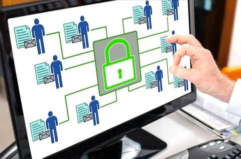 Personal data security concept on a computer monitor Foto stock