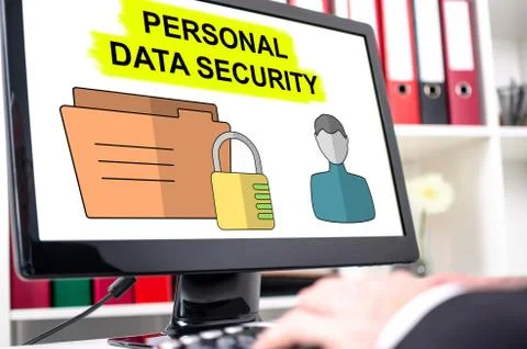 Personal data security concept on a computer screen Stock Photos