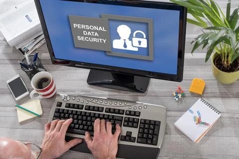 Personal data security concept on a computer Foto stock