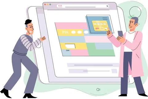 Personal data security, cyber data security online concept, internet security or Stockillustratie