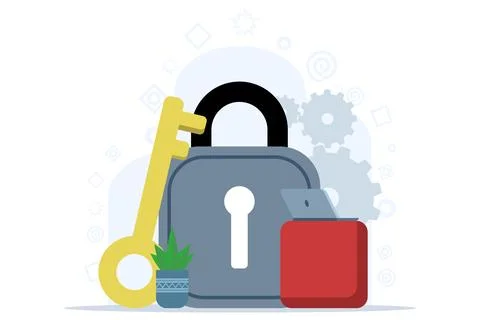 Personal data security, Cyber Security Services to Protect Personal Data. Stock Illustration
