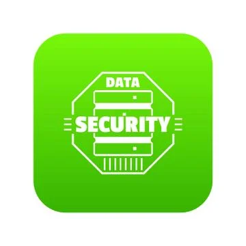 Personal data security icon green vector 스톡 일러스트