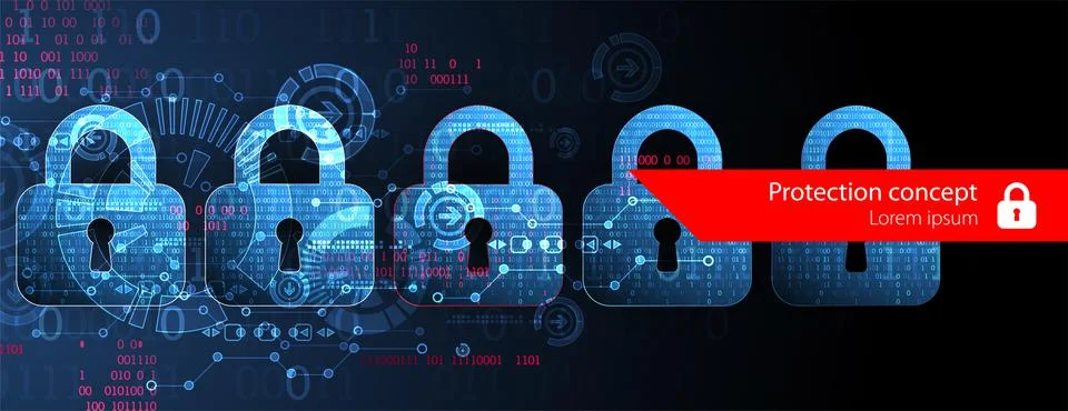 Personal data security Illustrates cyber data or information privacy idea. Co 스톡 일러스트
