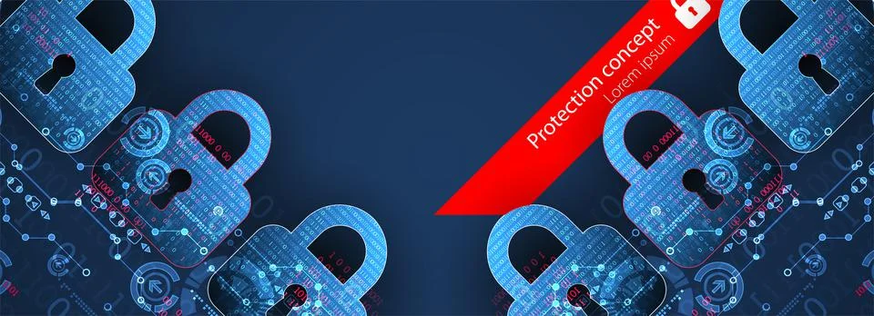 Personal data security Illustrates cyber data or information privacy idea. Co 스톡 일러스트