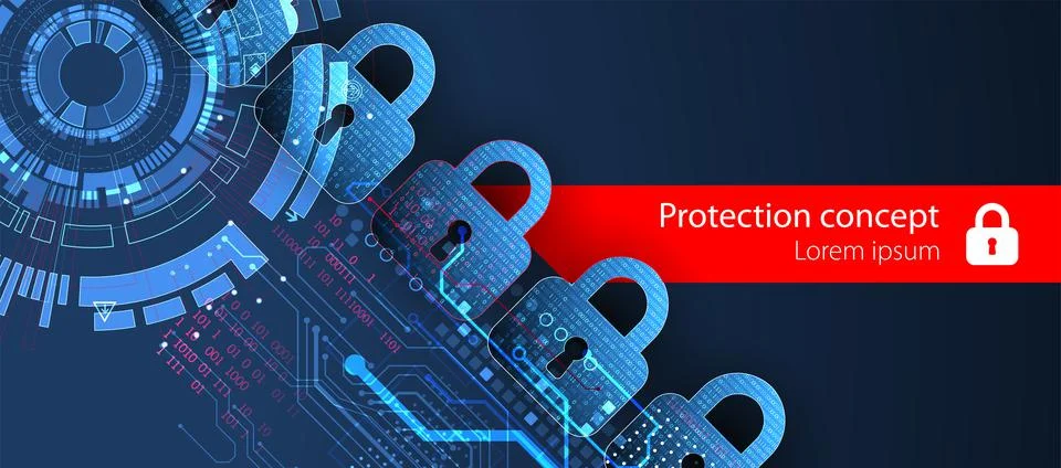 Personal data security Illustrates cyber data or information privacy idea. Co Illustrazione stock