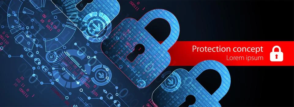 Personal data security Illustrates cyber data or information privacy idea. Co Stock Illustration