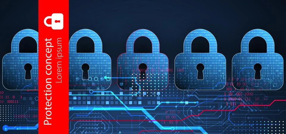 Personal data security Illustrates cyber data or information privacy idea. Co Illustrazione stock