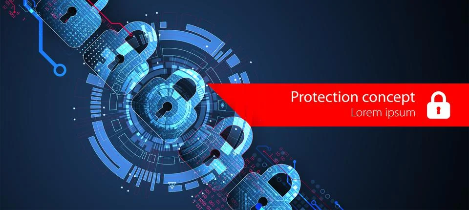 Personal data security Illustrates cyber data or information privacy idea. Co Illustrazione stock