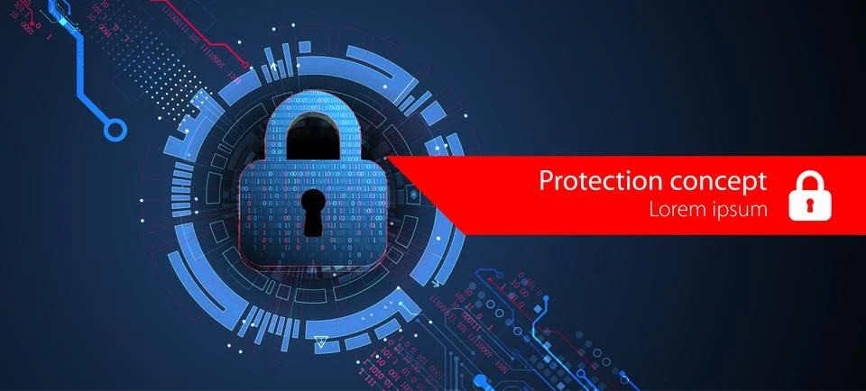 Personal data security Illustrates cyber data or information privacy idea. Co Stock Illustration