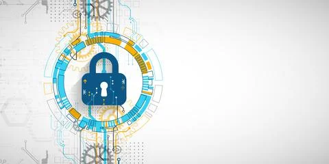 Personal data security Illustrates cyber data or information privacy idea. Co 스톡 일러스트