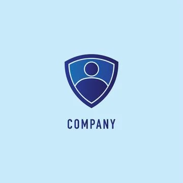 Personal Data Security Logo Design Template, Digital Security, Shield Peopl.. Illustrazione stock