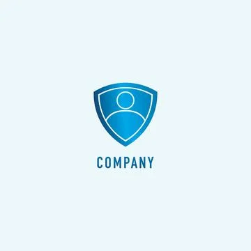 Personal Data Security Logo Design Template, Digital Security, Shield Peopl.. Stock Illustration