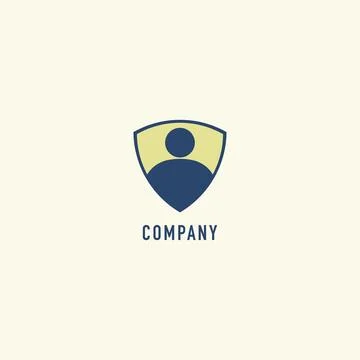 Personal Data Security Logo Design Template, Digital Security, Shield Peopl.. Stock Illustration